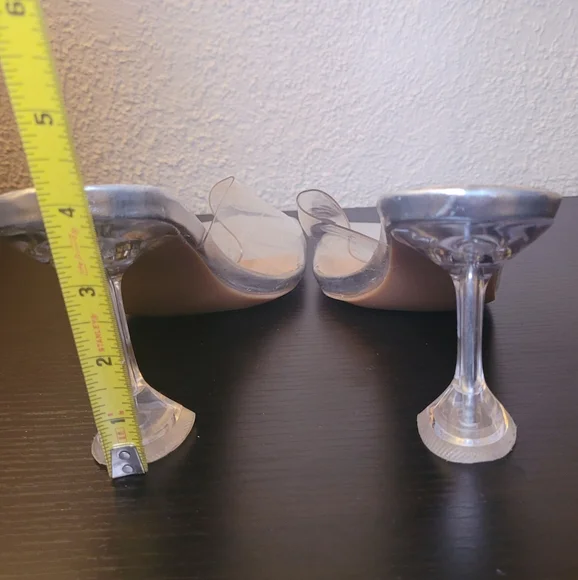 Mudd Y2K 90s Clear Transparent Techno Square Open Toe Sandal Heels - Picture 6 of 7